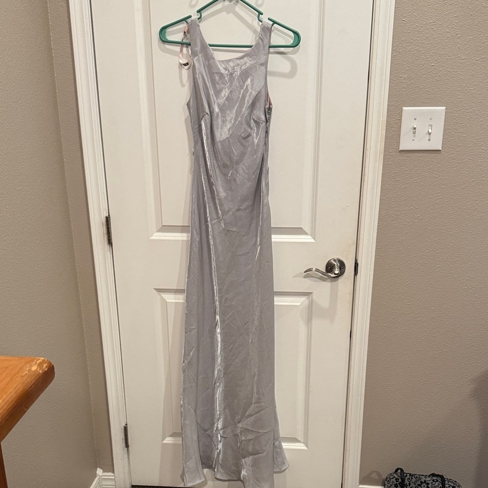Elegant Silver Maxi Dress